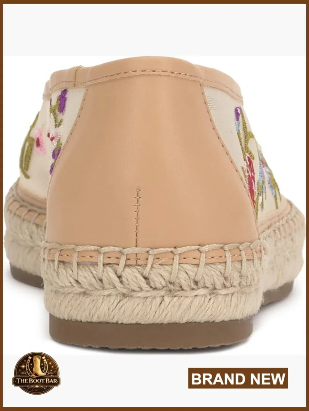 Embellished Mesh Espadrille Flats with Round Toe